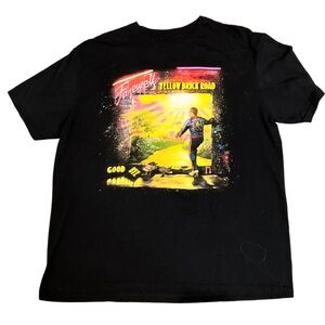 Elton‎ John Black Farewell Yellow Brick Road Graphic T-Shirt